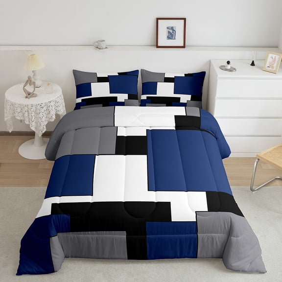 Erosebridal Teens Minimalism Comforter Sets Full Size, Rectangle Comforters & Duvets, Vintage Minimalst Decor, Breathable 3pcs