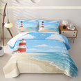 thumbnail image 1 of Erosebridal Teens Ocean Beach Quilt King,Nautical Lighthouse King Coverlet Set for Boys Girls, 1 of 7