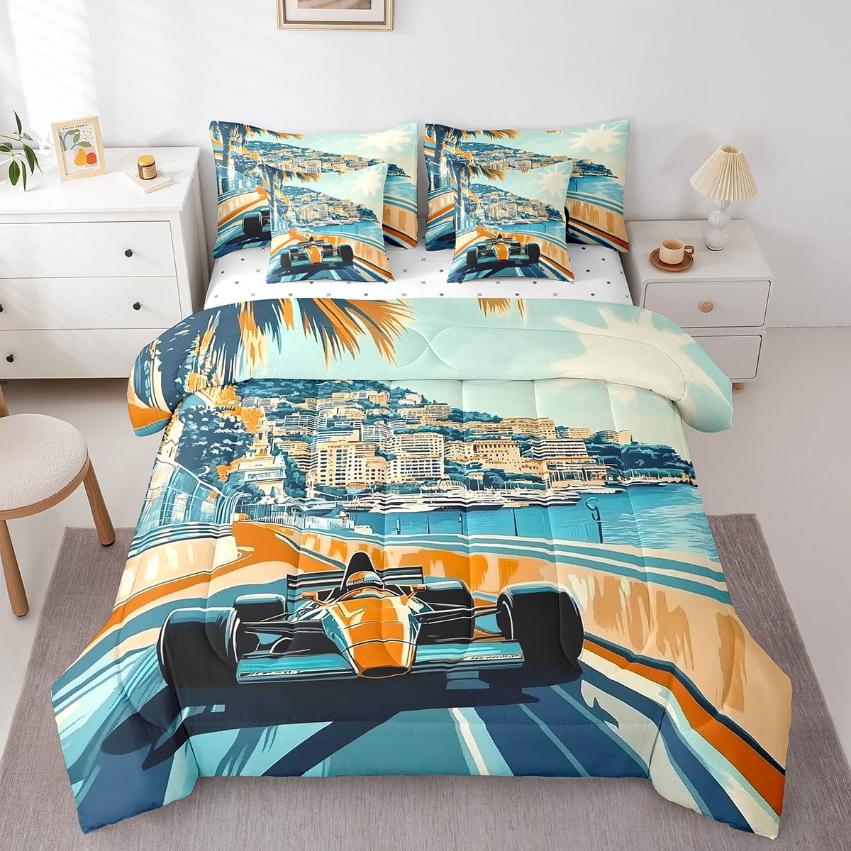 Barrel Racing Bed Set Erosebridal Teens Racing Sport Bed in a Bag Full size, Speed Game Bed ...