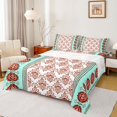 thumbnail image 1 of Erosebridal Teens Southwestern Style Aztec Full Size Sheets 4-Piece,Bohemian Damask Traditional Floral Bed Sheets For Adults Boys Girls,Orange Teal, 1 of 5