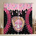 thumbnail image 1 of Erosebridal Teens Sport Baseball Curtains Pack of 2 (42x84 Each),Ice Cream Drip Dessert Curtains Blackout For Boys Girls,Black Pink, 1 of 6