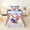thumbnail image 1 of Erosebridal Teens Sport Baseball Twin Sheet Sets 3pcs,Ice Cream Drip Dessert Bedding For Boys Girls,Blue Pink, 1 of 5