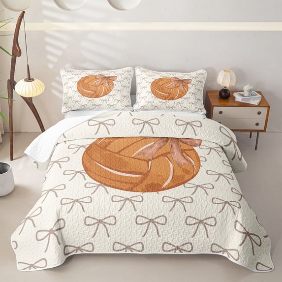 Erosebridal Teens Sport Basketball Twin Quilt Set,Kawaii Ribbon Bow Twin Coverlet Set for Boys Girls