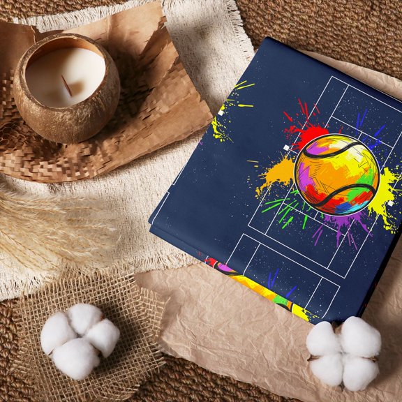 Erosebridal Tennis Splash Art 100% Cotton Fabric by the Yard 1 Yard, Graffiti Sport Home Decor Fabric by the Yard