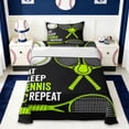 thumbnail image 1 of Erosebridal Tennis Sport Games Twin Sheet Sets,Green Tennis Racket Bedding For Boys Kids 3-Piece, 1 of 6