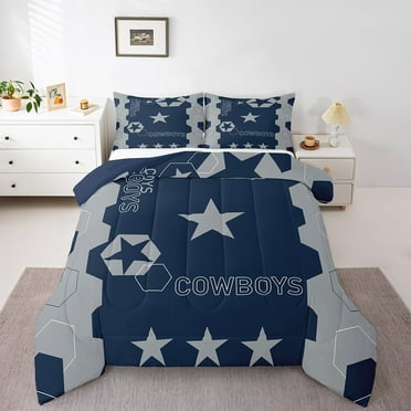 Erosebridal Texas Star Print Comforter Sets,Navy Grey Comforters & Duvets,Cowboys Decor,Reversible,Breathable,2pcs