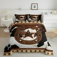 thumbnail image 1 of Erosebridal Texas Stars Bedding King Comforter Set, Western Tribal Duvet Insert, Cow Print Comforters & Duvets, Breathable Bedroom Decor, 3-Piece, 1 of 8