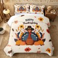 thumbnail image 1 of Erosebridal Thanksgiving Turkey Twin Quilt Set 2 Pieces,Autumn Pumpkin Flowers Twin Coverlet Set,Beige,1 Bedspread and 1 Pillowcase, 1 of 7