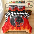 thumbnail image 1 of Erosebridal Tire Full Size Bedding Sets, Flames Full Size Bed in a Bag, Tire Flames, Black Reversible 7-Piece, 1 of 6