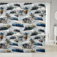 thumbnail image 1 of Erosebridal Train Shower Curtain 72Wx78L, Winter Bath Curtain, Winter Train, 1 of 5
