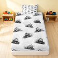 thumbnail image 1 of Erosebridal Train Twin Fitted Sheet, Railroad Bedding, Gray Pattern 2pcs 1 Fitted Sheet and 1 Pillowcase, 1 of 6