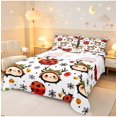 thumbnail image 1 of Erosebridal Transitional Ladybug King Sheets,Snowflakes Bedding,Green Red,4pcs,1 Flat Sheet,1 Fitted Sheet and 2 Pillowcases, 1 of 6