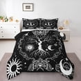 thumbnail image 1 of Erosebridal Tree of Life Comforter Set Sun and Moon Bed Sets, Gothic Moth Duvet Trippy Galaxy Stars Quilt Duvet King Cosmic Celestial Stars Down Comforter, Luxury Chic Bedroom Decor 3Pcs Black White, 1 of 7