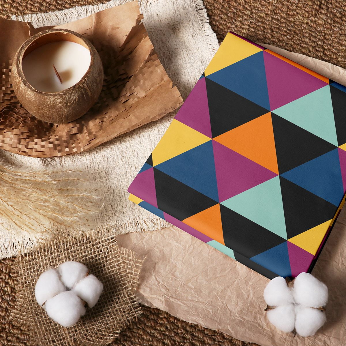 Blocky Triangle Erosebridal Triangle Patch Jewel 100% Cotton Fabric by the Yard 3 Yards ...