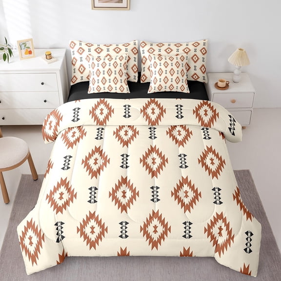 Erosebridal Tribal Aztec Bed in a Bag Twin size, Triangle Geometric Bed Set, Bohomian Hippie Decor, Reversible