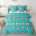 thumbnail image 1 of Erosebridal Tribal Aztec Bedding Sets Full Size, Hipie Cow Skull Dreamcatcher Comforter Sets with Sheets, Teal, Reversible 7-Piece, 1 of 5