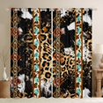 thumbnail image 1 of Erosebridal Tribal Aztec Black Out Curtains, Leopard Cheetah Print Curtains Pack of 2 (42x63 Each), 1 of 6