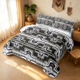thumbnail image 1 of Erosebridal Tribal Aztec Quilt Full, Southwestern Patchwork Full Bedspread Sets, Black White 3pcs, 1 Coverlet and 2 Pillowcases, 1 of 7