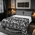 thumbnail image 1 of Erosebridal Tribal Bat Bed Sheets, Western Boho Damask Full Size Sheets, Dark Gray Black, Black Reversible, 4-Piece, 1 Flat Sheet, 1 Fitted Sheet and 2 Pillowcases, 1 of 6