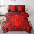 thumbnail image 1 of Erosebridal Tribal Damask Bedding Sets Queen Size, Halloween Skeleton Comforter Sets with Sheets, Mandala Style Reversible Bedding Queen Size, Lightweight Room Decor, 7pcs, 1 of 3