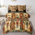 thumbnail image 1 of Erosebridal Tribal Face Print Bedding King Size, Folk Art Bed in a Bag King size, Aztec Geometric Decor, Reversible, 1 of 5