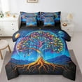 thumbnail image 1 of Erosebridal Tribal Life Tree Bed in a Bag, Psychedelic Moon Bed Set, Retro Bohomian Reversible Comforter Sets, Microfiber Bedroom Decoration, 7pcs, 1 of 6