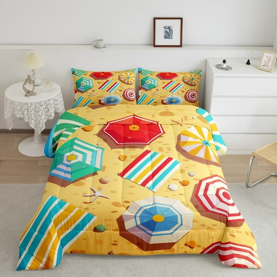 Erosebridal Tropical Beach Bedding Queen Comforter Set, Cute Seastar Down Comforter, Marine Decor, Reversible