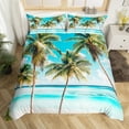 thumbnail image 1 of Erosebridal Tropical Beach Comforter Cover Queen, Ocean Wave Palm Tree Bedding Queen Size Ultra Soft 3 Pieces (No Comforter), 1 of 7