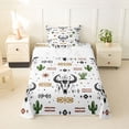 thumbnail image 1 of Erosebridal Tropical Botanical Cactus Twin Sheet Sets,Retro Boho Bull Skull Bedding For Aztec Lover 3 Pieces, 1 of 6