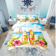 thumbnail image 1 of Erosebridal Tropical Flower Bedding Sets Twin Size, Surfboard Comforter Sets with Sheets, Beach Ocean Reversible Bed Set, Super Cozy Bedroom Decor, 7pcs, 1 of 6