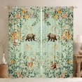 thumbnail image 1 of Erosebridal Tropical Flower Curtains Pack of 2 (42x84 Each), Jungle Animal Bear Deer Curtains Blackout, Green, 1 of 6