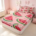 thumbnail image 1 of Erosebridal Tropical Watermelon Zipper Full Size Comforter Sets with Fitted Sheet and 2 Pillowcases, Summer Fruit Zipper Bedding Set, Pink Reversible, 1 of 7