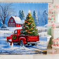 thumbnail image 1 of Manfei Truck Waterproof Shower Curtain 72Wx78L Christmas Bath Curtain, Black Gold, 1 of 5