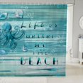 thumbnail image 1 of Erosebridal Turtuoise Ocean Bathroom Curtain 72x72, Coastal Beach Shower Curtain 72x72, Cute Octopus Decor, 1 of 5