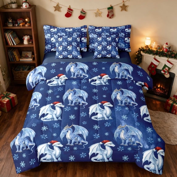 Manfei Twin Bedding 7pcs Winter Bedding Comforter Set, Reversible