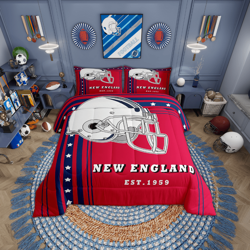 American Football Comforter Set – Twin Size Bedding With Pillowcase | NFL Team Decor For Kids & Teens