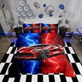 thumbnail image 1 of Erosebridal Twin Race Car Comforter Set,Red and Blue Sports Car Bedding Set,Tie Dye Lightnings Down Comforter,Racing Car Reversible Bed Set with 1 Pillowcase Warm, 1 of 7