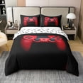 thumbnail image 1 of Erosebridal Twin Size Gamepad Comforter Cover,Modern Fashion Red Gaming Controller Printed Duvet Cover,Gamer Video Games Decorative 2 Piece Bedding Set with 1 Pillow Case,Black, 1 of 7