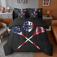 thumbnail image 1 of Erosebridal USA Lacrosse Twin Bedding Sets, Sport Bedding Comforter Set for Men and Boys, Black Reversible 7 Pieces, 1 of 6