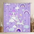 thumbnail image 1 of Erosebridal Unicorn Castle Curtains for Living Room,Stars Rainbow 30%-50% Blackout Curtains Set of 2 (38x45),Cartoon Animal Curtains and Drapes (38x45),Kawaii Bedroom Decoration, 1 of 6