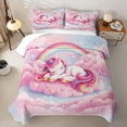 thumbnail image 1 of Erosebridal Unicorn Gifts Bed Spread Queen For Unicorn Lover,Pink Magic Animal Queen Coverlet Set For Kids Girls,3 Pieces, 1 of 7