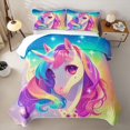 thumbnail image 1 of Erosebridal Unicorn Gifts Quilt Full For Unicorn Lover,Cute Unicorn Animals Full Bedspread Sets For Kids Girls,3pcs, 1 of 7
