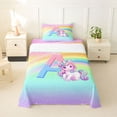 thumbnail image 1 of Erosebridal Unicorn Girls Twin Sheet Sets,Colorful Ombre A Alphabet Bedding For Kids 3 Pieces, 1 of 6