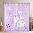 thumbnail image 1 of Erosebridal Unicorn Stars Curtains for Living Room,Geometric Stripes 30%-50% Blackout Curtains Set of 2 (38x45),Dreamy Princess Curtains and Drapes (38x45),Cartoon Room Decor, 1 of 6