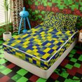 thumbnail image 1 of Erosebridal Vibrant Lime Navy Checkerboard Zipper Queen Comforter Set with Fitted Sheet and 2 Pillowcases,Minimal Cartoon Secondary Print Zipper Bedding Set,Chartreuse Dark Blue,4 Pieces,Reversible, 1 of 6