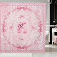thumbnail image 1 of Erosebridal Vibrant Satin Bow Ribbon Shower Curtain 72Wx78L for Girls, Romantic Floral Print Waterproof Bath Curtain, 1 of 5