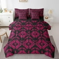 thumbnail image 1 of Erosebridal Victorian Damask Flower Bedding Sets King Size,Pink Black Skull Comforter Sets with Sheets,Gothic Theme Bed in a Bag King Size,Ultra Soft Bedroom Decorative Reversible,7-Piece, 1 of 7