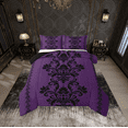 thumbnail image 1 of Erosebridal Victorian Damask Print Bedding Sets Queen with Comforter,Gothic Art Duvet Insert,Purple Black Comforter Sets Queen Size For Men Women,Microfiber Bedroom Decor Reversible,3pcs, 1 of 8