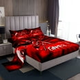 thumbnail image 1 of Erosebridal Video Game Bed Sheets King,Black Red King Sheet Sets,Geometric Plaid Sheet Set King,Breathable Gamer Room Decorative,4pcs, 1 of 7