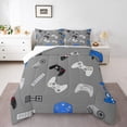 thumbnail image 1 of Erosebridal Video Game Comforter Set Console Gamer Gray Bedding Set Various Gamepad Comforter Modern Game Controller Decor Quilt Set Bedroom Collection 3Pcs Full Size,Reversible, 1 of 7